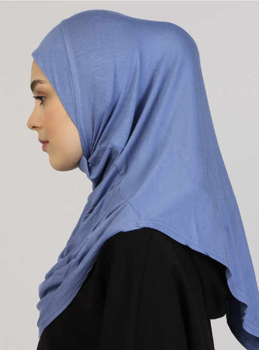 Viscose Instant Muslim Hijab (Blue)