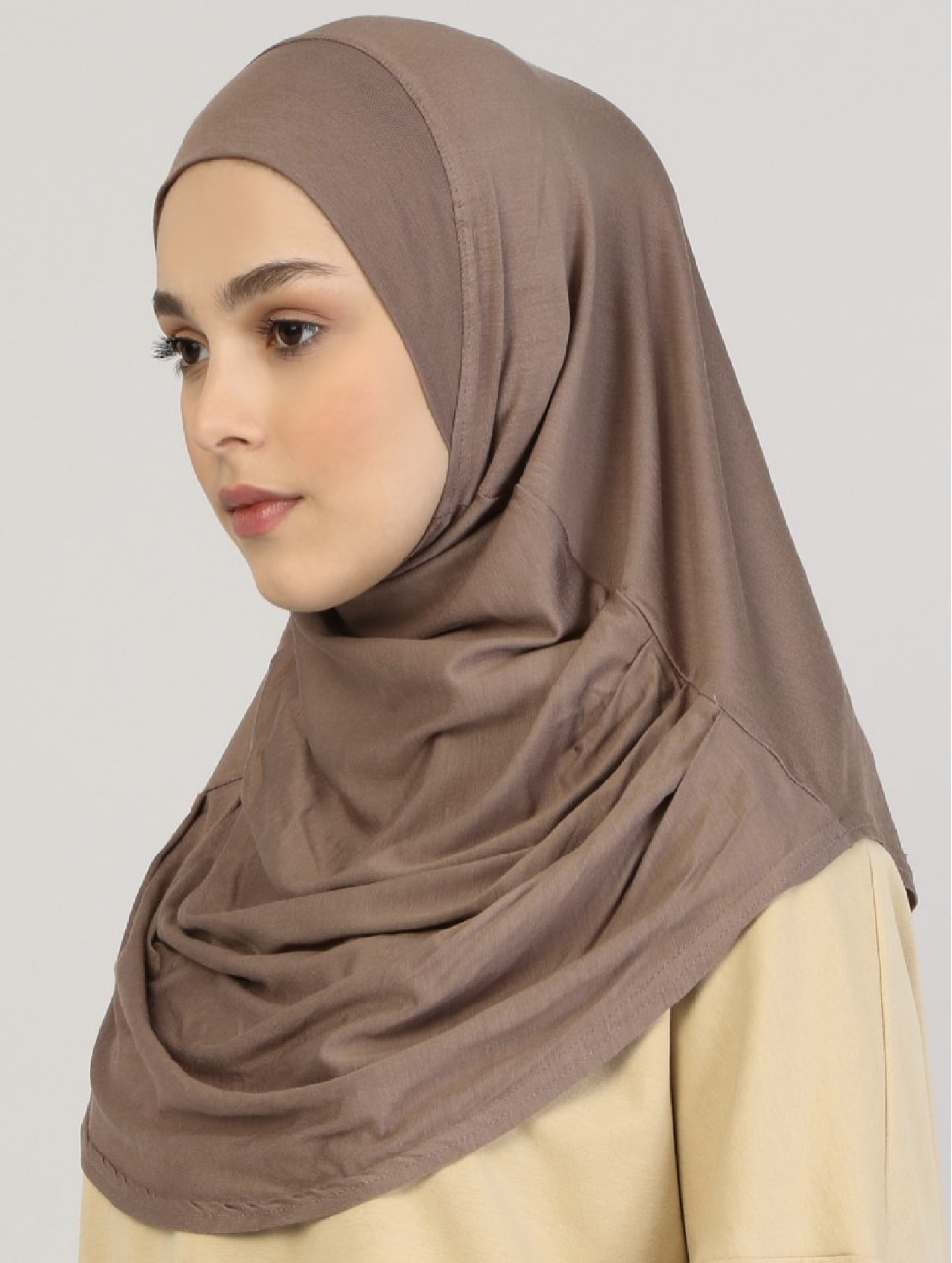Viscose Instant Muslim Hijab | Brown