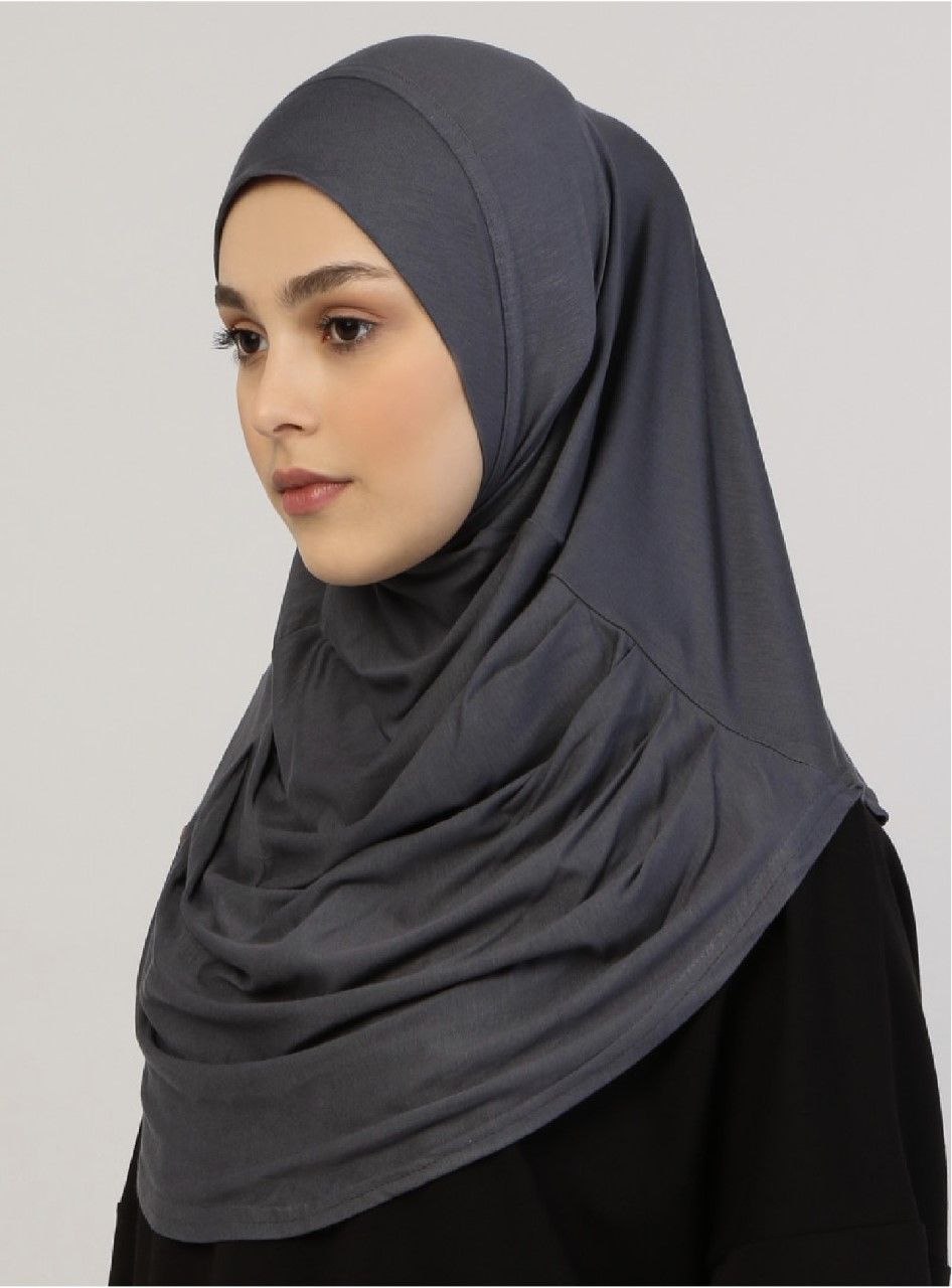 Viscose Instant Muslim Hijab | Charcoal