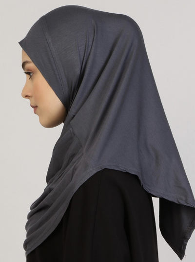 Viscose Instant Muslim Hijab | Charcoal