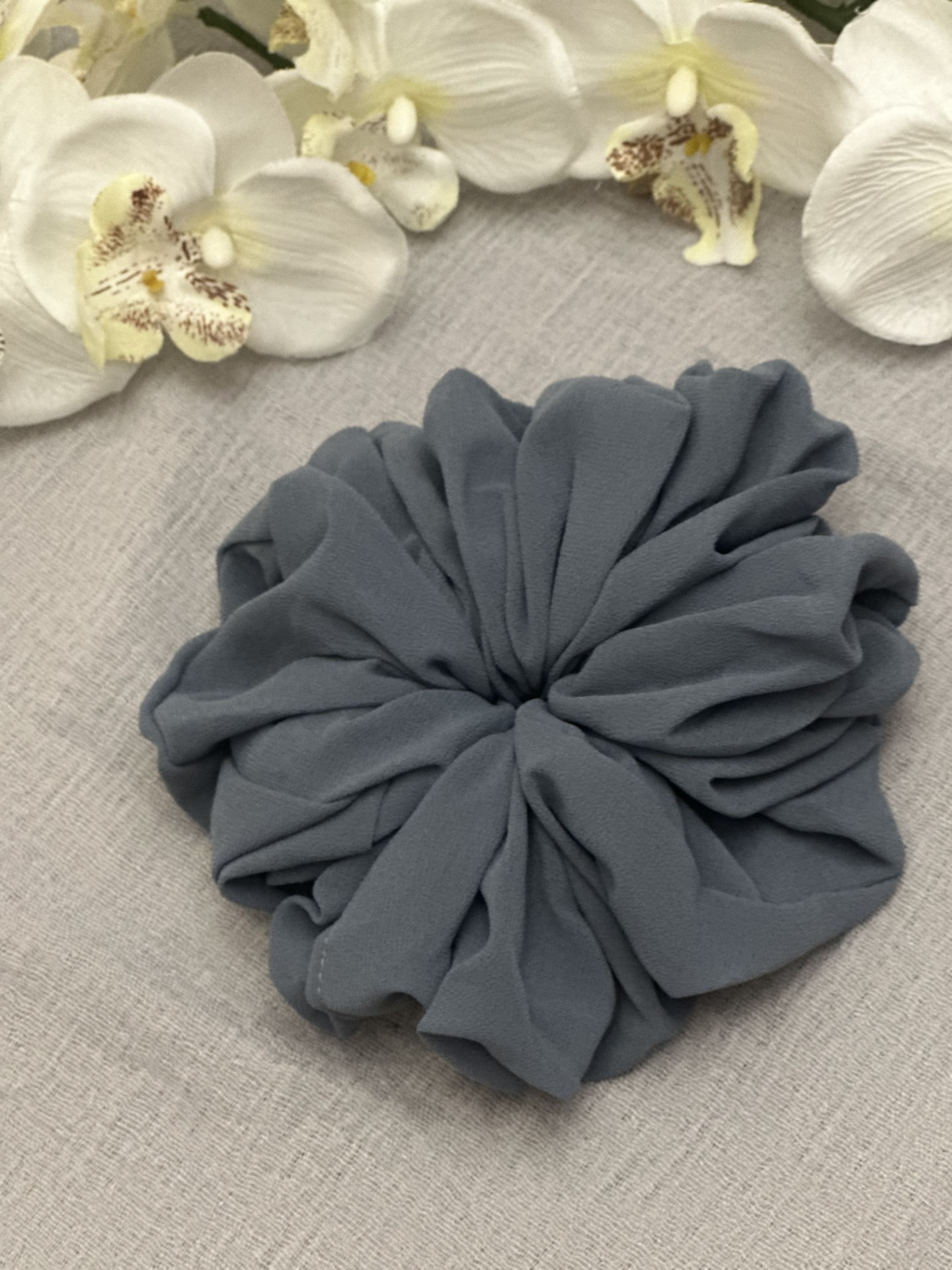 Large Chiffon Scrunchie (Dusty Blue)