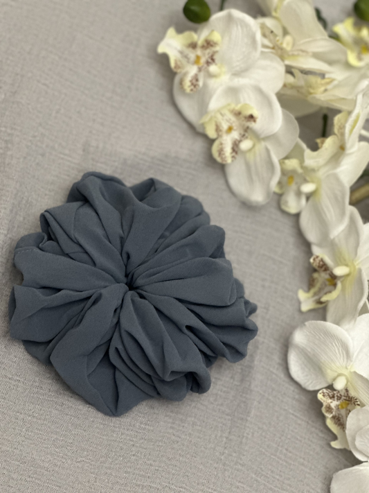 Large Chiffon Scrunchie (Dusty Blue)