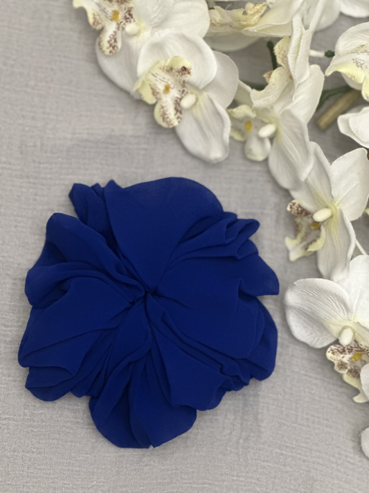 Large Chiffon Scrunchie (Royal Blue)