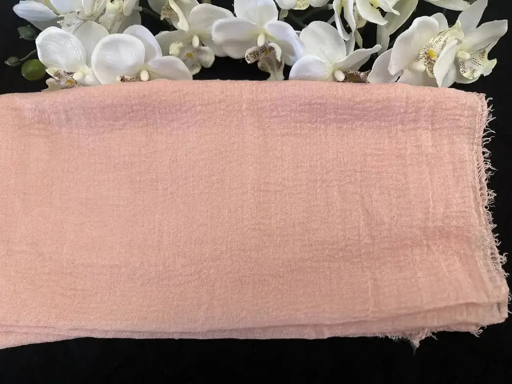 Light Peach Crinkle Cotton Scarves - Cotton Scarf (Light Peach) - Ayesha’s Collection