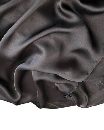 Matte Satin Silk Scarf (Black) - Ayesha’s Collection