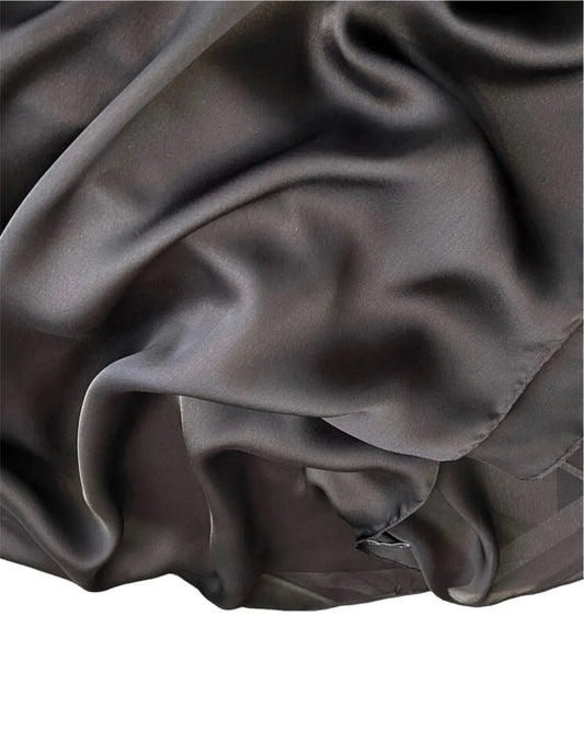 Matte Satin Silk Scarf (Black) - Ayesha’s Collection