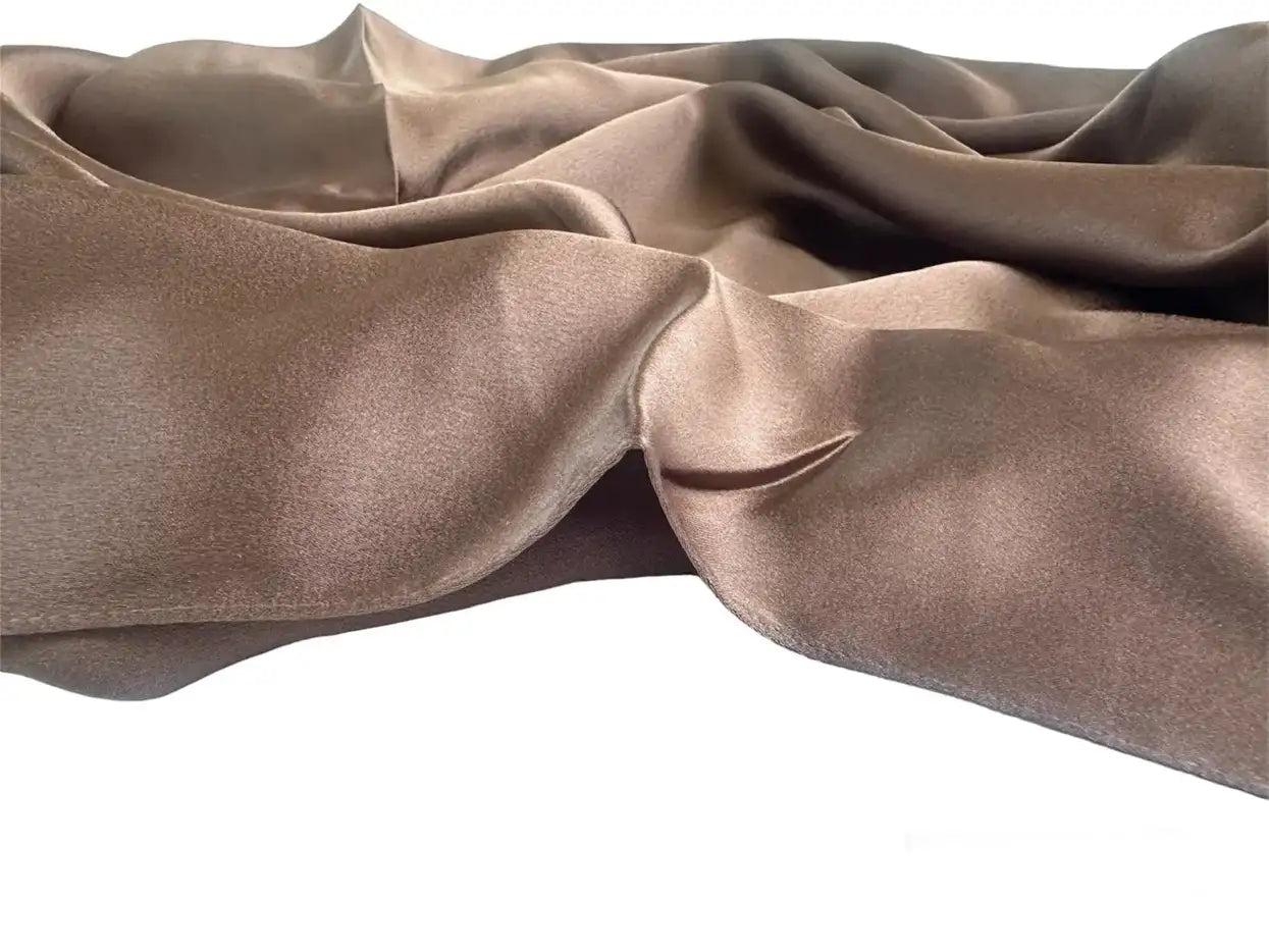 Matte Satin Silk Scarf (Brown) - Ayesha’s Collection