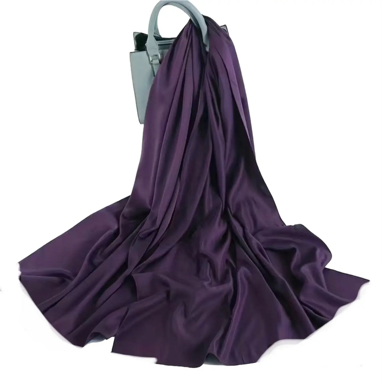Matte Satin Silk Scarf (Plum) - Ayesha’s Collection
