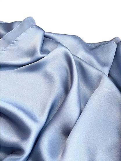 Matte Satin Silk Scarf (Baby Blue) - Ayesha’s Collection