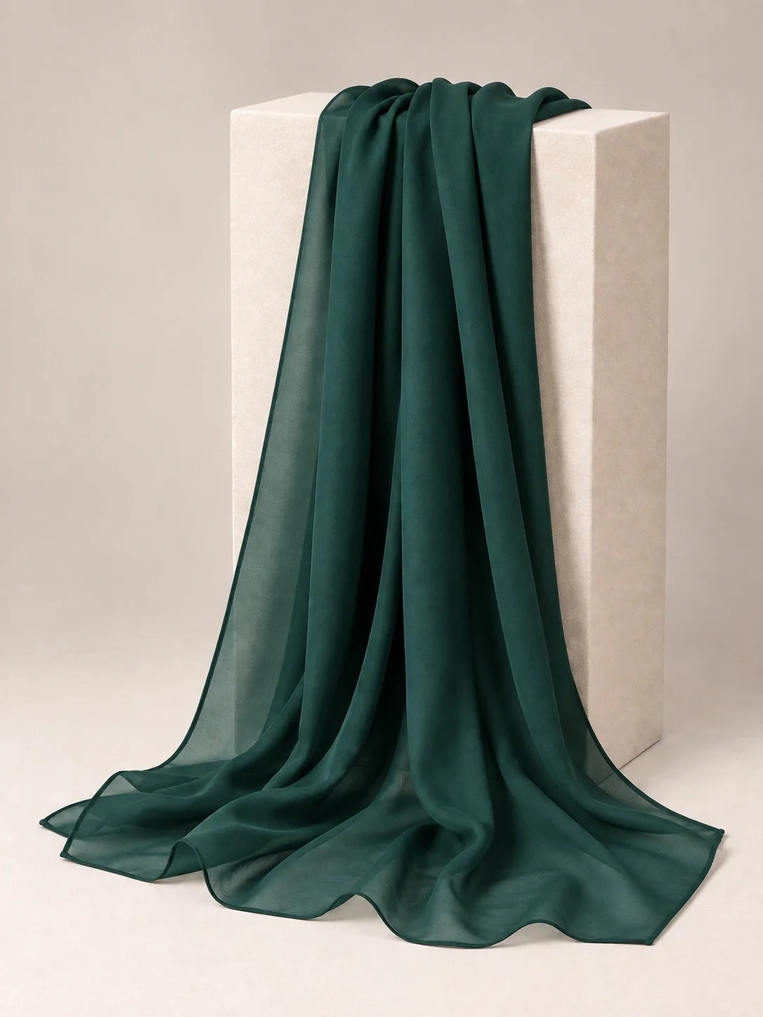 Open Front Button-Down Abaya with Matching Hijab | Dark Green