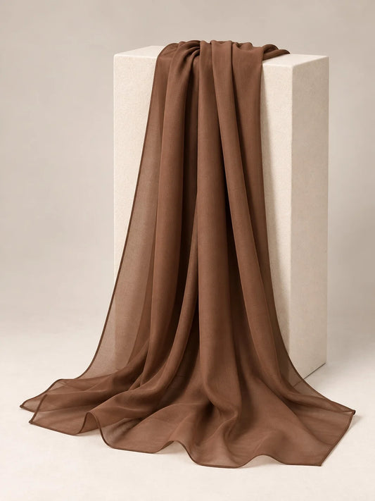 Open Front Button-Down Abaya with Matching Hijab | Light Brown
