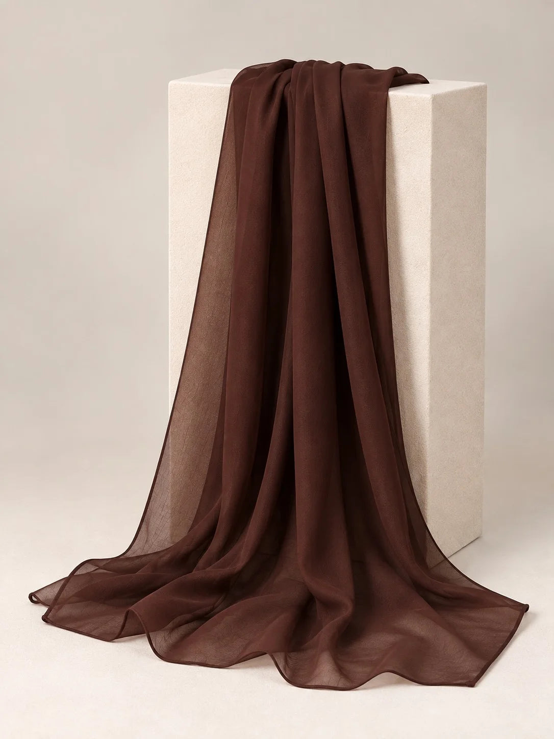 Open Front Button-Down Abaya with Matching Hijab | Mocha Brown