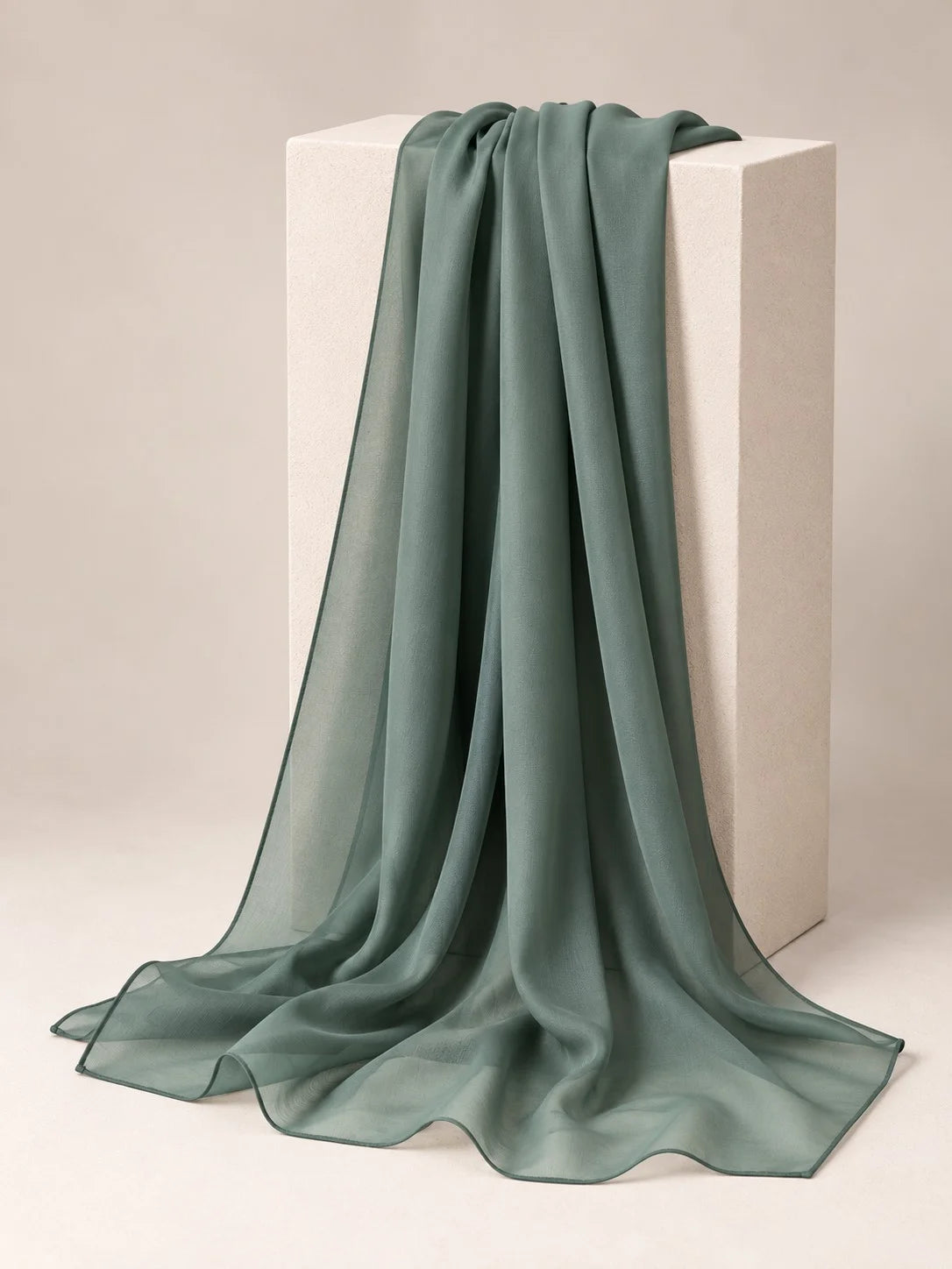 Open Front Button-Down Abaya with Matching Hijab | Pastel Aqua