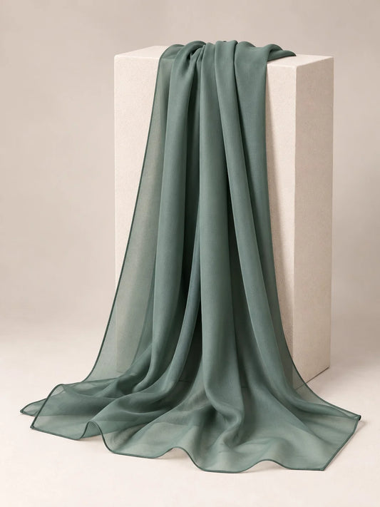Open Front Button-Down Abaya with Matching Hijab | Pastel Aqua
