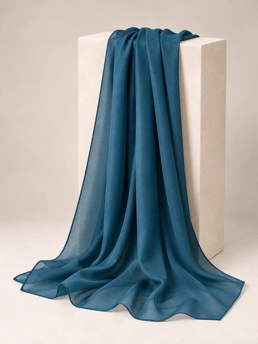Open Front Button-Down Abaya with Matching Hijab | Teal Blue
