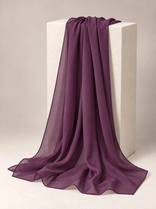 Open Front Button-Down Abaya with Matching hijab | Plum