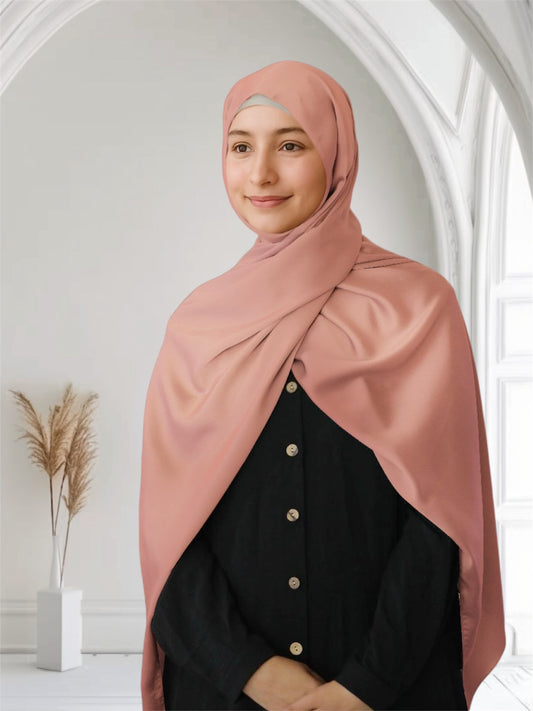 Matte Satin Silk Scarf | Rose Pink