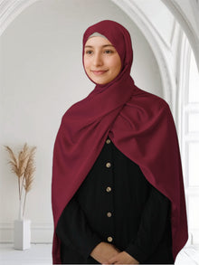 Matte Satin Silk Scarf | Violet Red