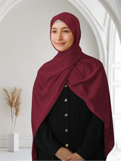 Matte Satin Silk Scarf | Violet Red