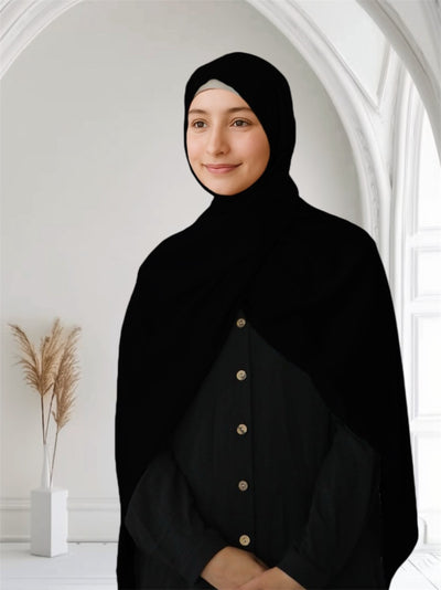 Matte Satin Silk Scarf | Black