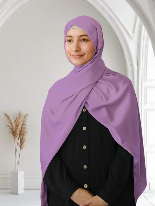 Matte Satin Silk Scarf | Light Lavender