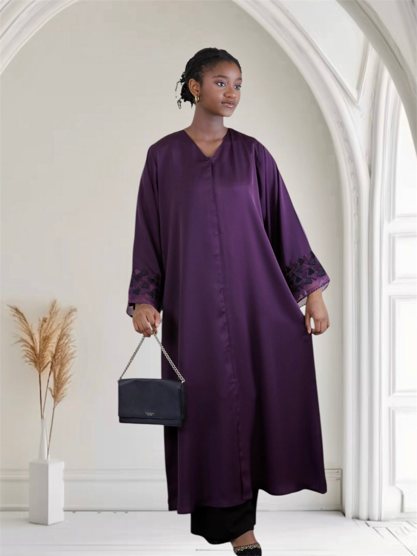 Ayesha's Luxury Embroidered Abaya set | Royal Purple