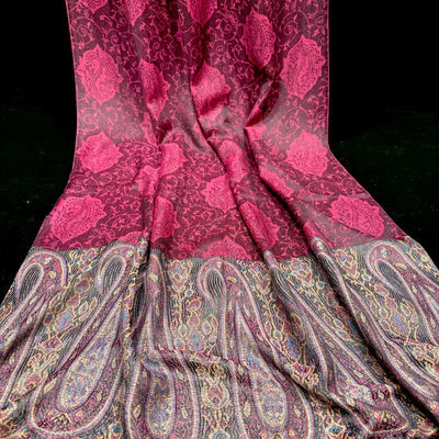 Pink and Black Pashmina Shawl - Ayesha’s Collection