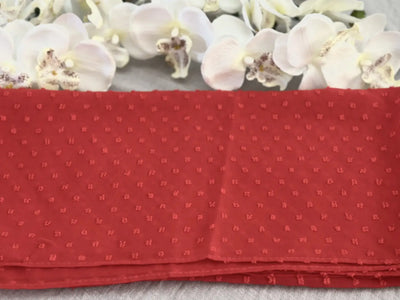 Pom Bubble Chiffon Hijab | Bright Red
