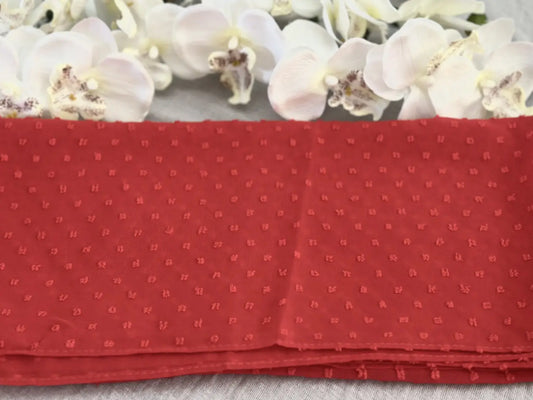 Pom Bubble Chiffon Hijab | Bright Red
