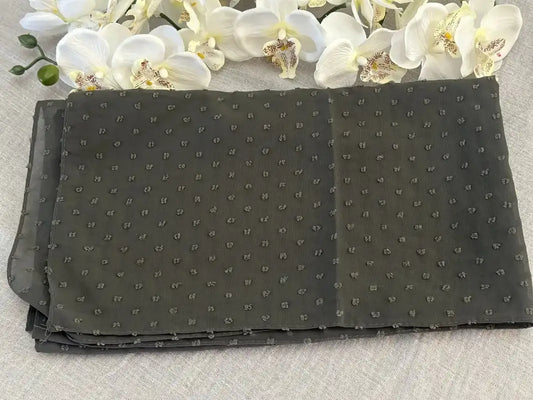 Pom Bubble Chiffon Hijab | Charcoal