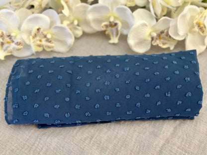 Pom Bubble Chiffon Hijab (Dusty Blue) - Ayesha’s Collection