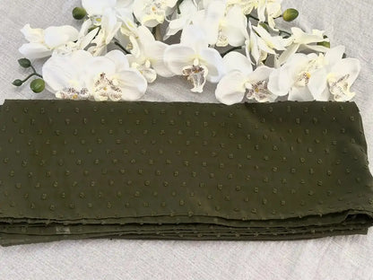 Pom Bubble Chiffon Hijab | Henna Green