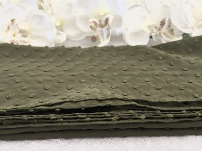Pom Bubble Chiffon Hijab | Henna Green