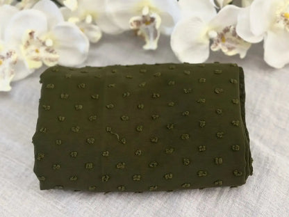 Pom Bubble Chiffon Hijab | Henna Green