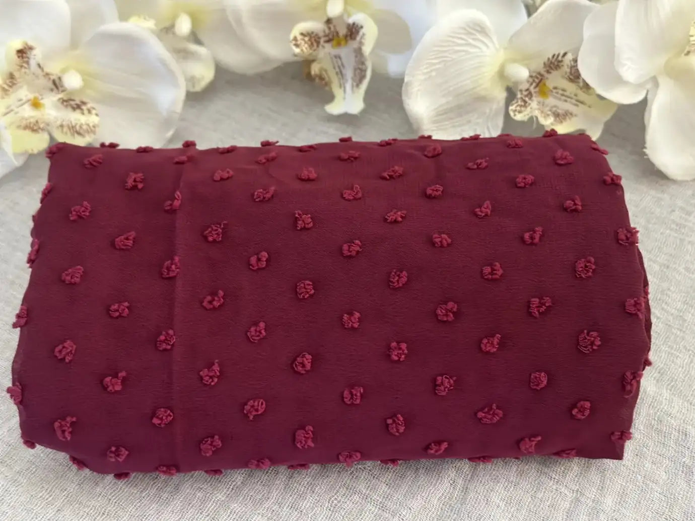 Pom Bubble Chiffon Hijab (Magenta) - Ayesha’s Collection