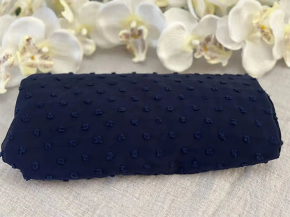 Pom Bubble Chiffon Hijab (Navy Blue) - Ayesha’s Collection