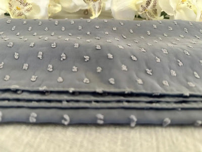 Pom Bubble Chiffon Hijab (Ocean Blue) - Ayesha’s Collection