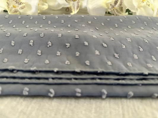 Pom Bubble Chiffon Hijab (Ocean Blue) - Ayesha’s Collection