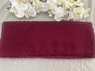 Pom Bubble Chiffon Hijab (Purplish Maroon) - Ayesha’s Collection