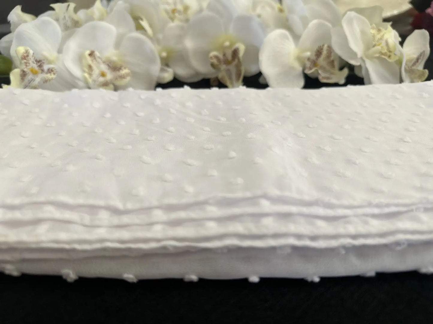 Pom Bubble Chiffon Hijab (White) - Ayesha’s Collection