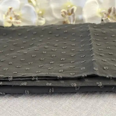 Pom Bubble Chiffon Hijab | Charcoal