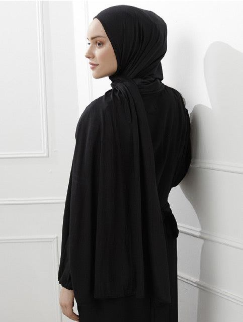 Premium Quality Cotton Jersey Hijab / Shawl | Black