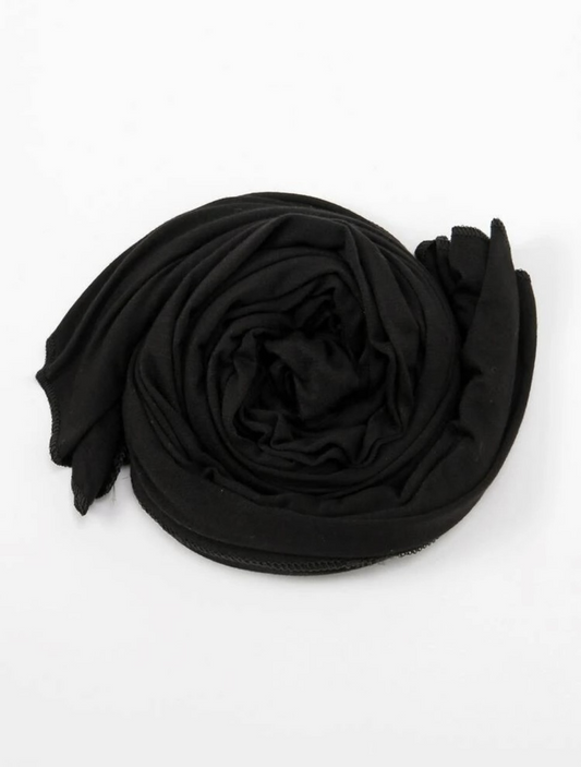 Rayon Jersey Scarf Black | Ayesha's Collection
