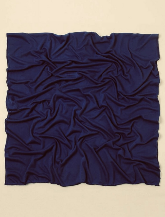 Rayon Cotton Jersey Scarf | Navy