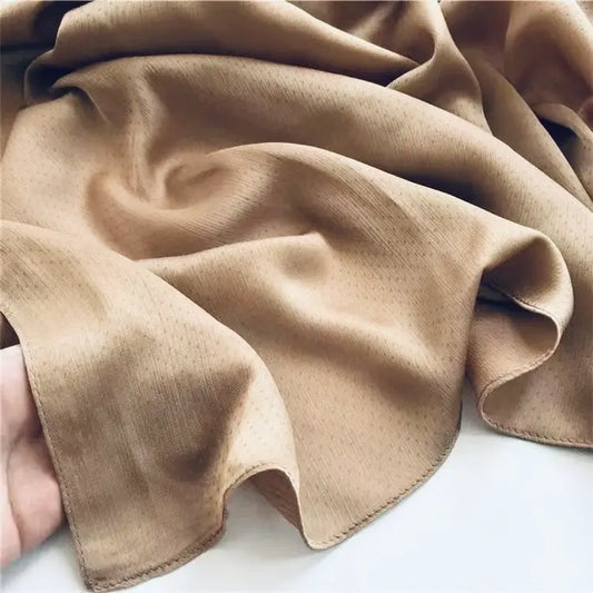 Satin Silk Crepe Dotted Shawl  Scarf (Beige) - Ayesha’s Collection