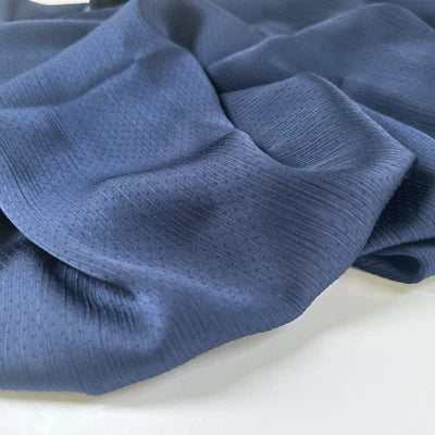 Satin Silk Crepe Dotted Shawl  Scarf (Navy Blue) - Ayesha’s Collection