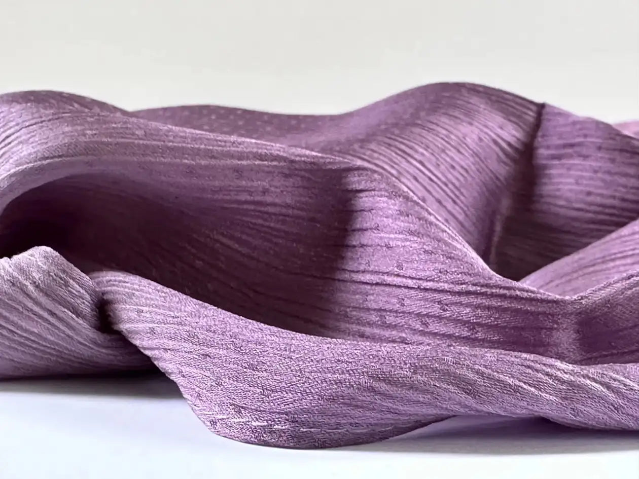 Satin Silk Crepe Dotted Shawl  Scarf (Lavender) - Ayesha’s Collection