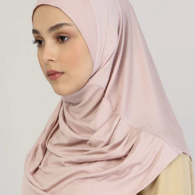Viscose Instant Muslim Hijab | Baby Pink