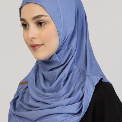 Viscose Instant Muslim Hijab | Blue