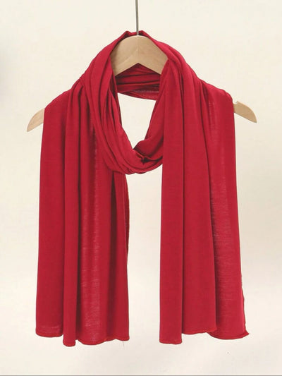 Rayon Cotton Jersey Scarf | Red